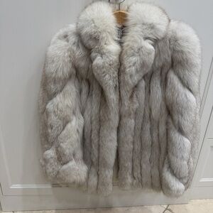 Blue fox Fur Vintage jacket medium